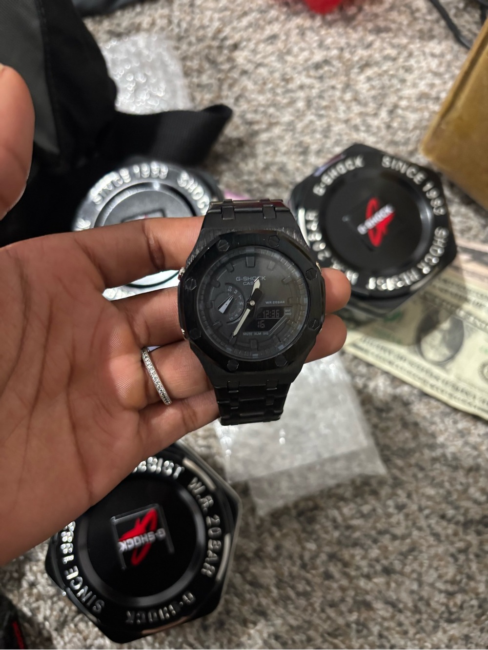 G-Shock Men's All-Black Metal Strap Analog-Digital Watch